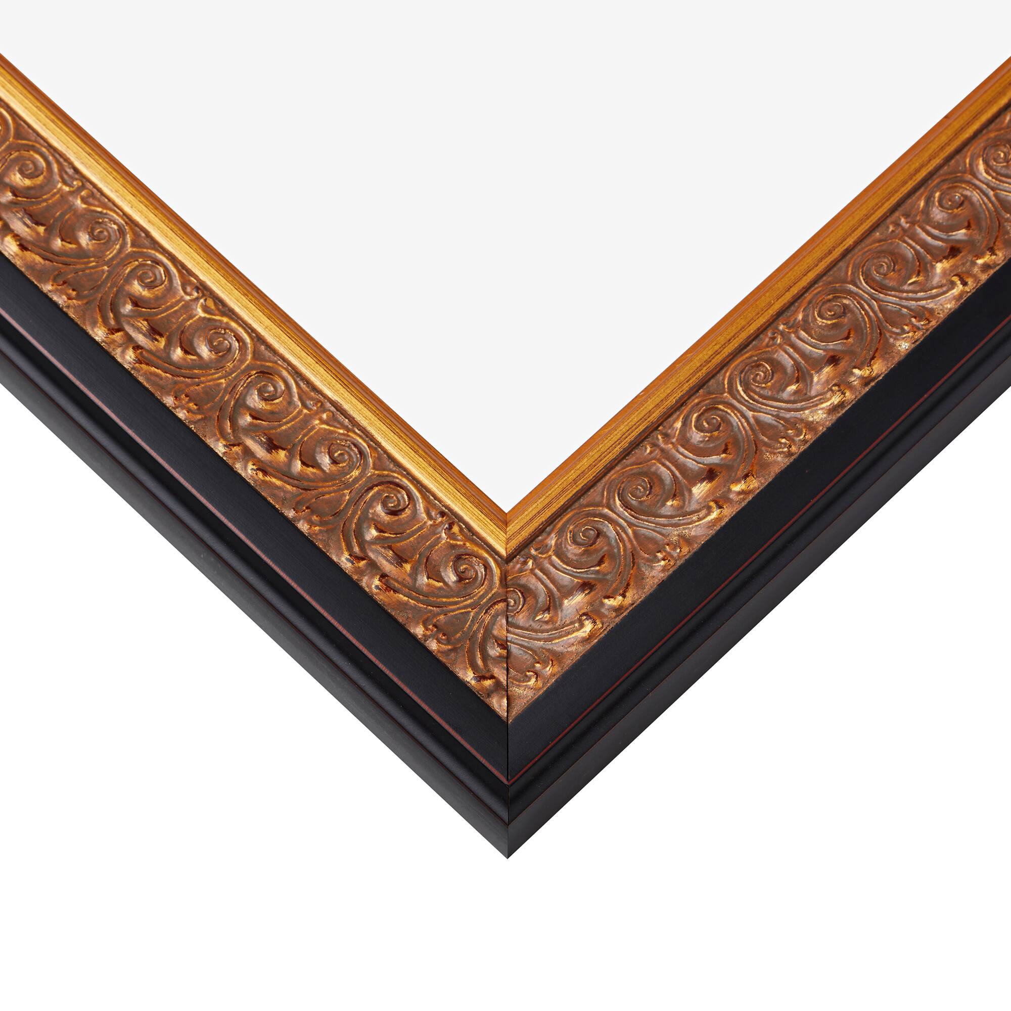 Craig Frames Furio Distressed Gold and Black Picture Frame